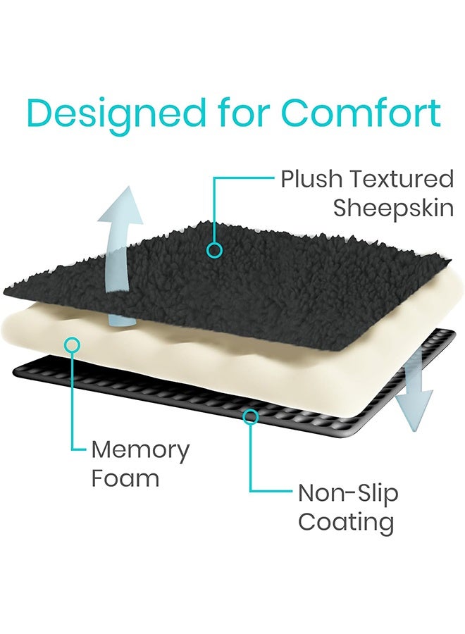 Wheelchair Armrest Covers (Pair) - Memory Foam Sheepskin Accessories Pads for Transport Electric Wheel Chair Arm Rests - for Adults, Seniors, Handicapped - Soft Support Cushion for Mobility Aids - Image 5