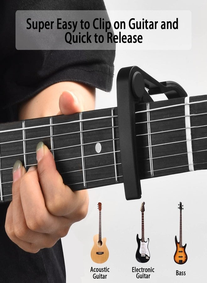 DOMMI Guitar Tuner, Guitar Accessories with Guitar Picks, Guitar Capo, Capo for Acoustic Guitar, Bass, Ukulele, Buzzing-Free, Quick Release, Guitar Tuner Clip on for Guitar, Violin, Bass, Ukulele Chromatic - Image 2