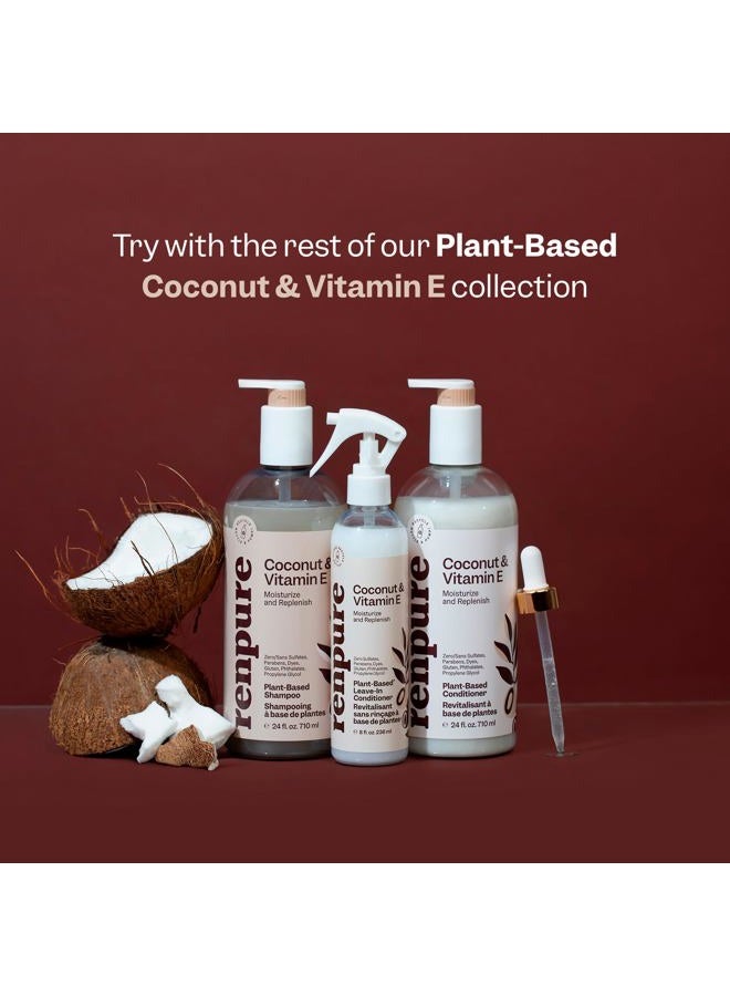 Renpure Plant Based Coconut and Vitamin E Moisturize and Replenish Shampoo - Ideal for Lifeless Hair - Leaves Hair Silky and Smooth - Rids Hair of Grime - Recyclable, Pump Bottle Design - 24 fl oz - Image 5