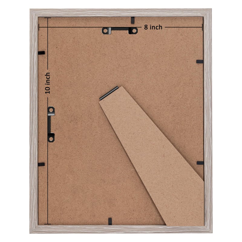 eletecpro 8x10 Picture Frames Set of 5, Picture Frame Collage Wall Decor Display 5x7 Photo with Mat or 8x10 without Mat, Home Decor Gallery Frame for Table Top or Wall Mounting, Beige - Image 4