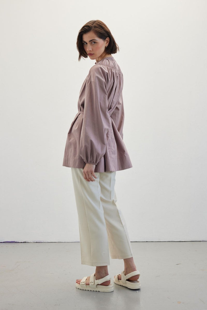 Manuka Collar Gathered Tunic Dusty Rose  - Image 4