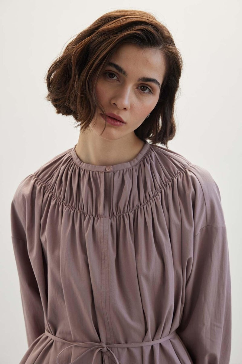Manuka Collar Gathered Tunic Dusty Rose  - Image 3