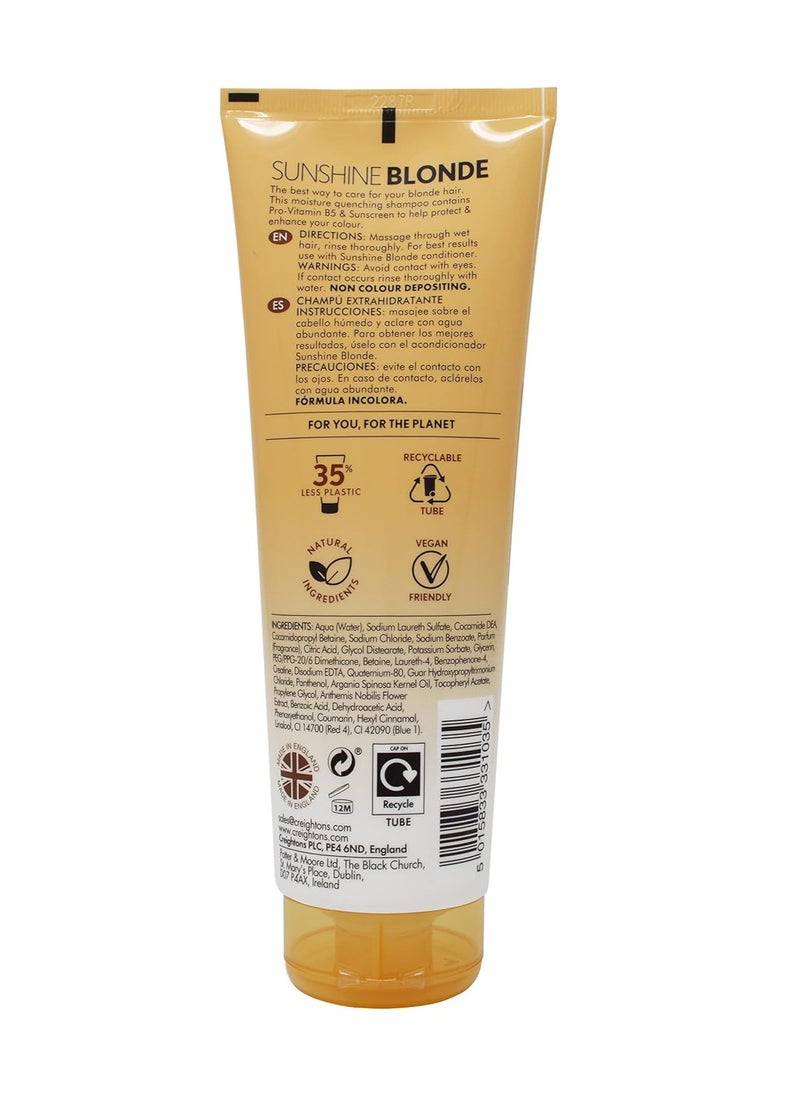 Creightons - Sunshine Blonde Extra Moisturizing Shampoo 250ml With argan and chamomile Rehydrates brightens and enhances natural and colour treated blondes - Image 1