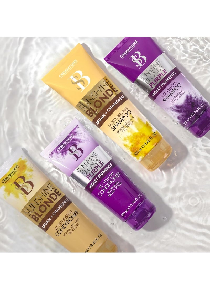 Creightons - Sunshine Blonde Extra Moisturizing Shampoo 250ml With argan and chamomile Rehydrates brightens and enhances natural and colour treated blondes - Image 1