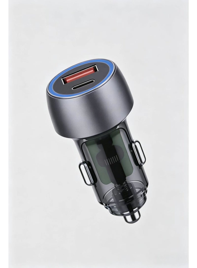شاحن سيارة فائق السرعة بمنفذين 38 واط PD20W QC3.0 - Image 1