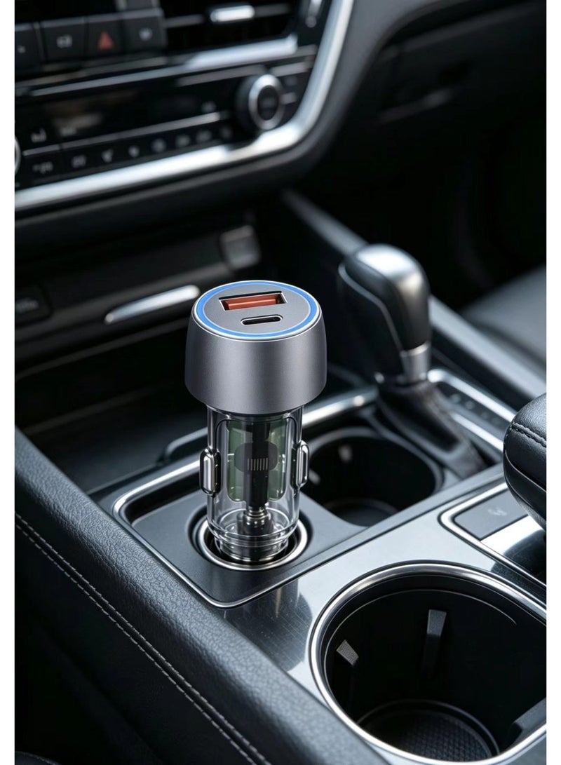 شاحن سيارة فائق السرعة بمنفذين 38 واط PD20W QC3.0 - Image 2