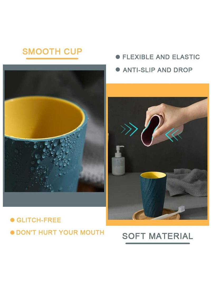 Loquat 2 Pack Bathroom Tumbler Toothbrush Cup，Toothbrush Holder Organizer Mouthwash Cup for Home Travel(Blue) - Image 5