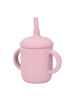 Thoraya Toddler Cup Silicone Spill Proof Prevent Slip Handle BPA Free Baby Trainer Cup with Straw for Infant 6 Months AboveLight Purple Red  - Image 5