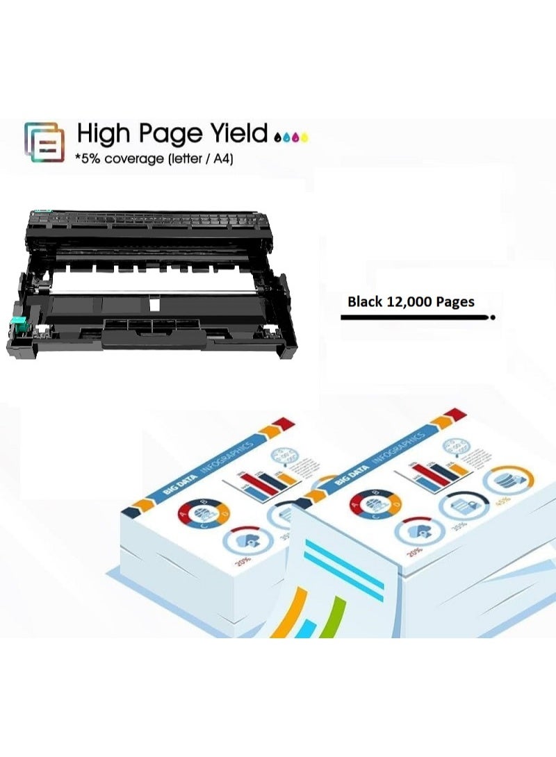 DR-2300 Black Drum Unit Replacement For Brother HL L2300, L2340DW, L2360DN, L2365DW MFC L2700DNR, 2700DN, 2700DW, L2720DW, L2740DW DCP L2500D, L2520DW, L2540DN (Black) - Image 4