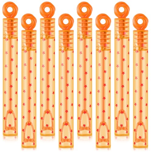 Rotatingpals 32 Pcs Red Star Print Bubble Wands Orange Bubble Wands for Party Favors Adult Summer Activity Birthday Gifts Carnival Easter Goody Bag Stuffers Wedding Supplies - Image 1