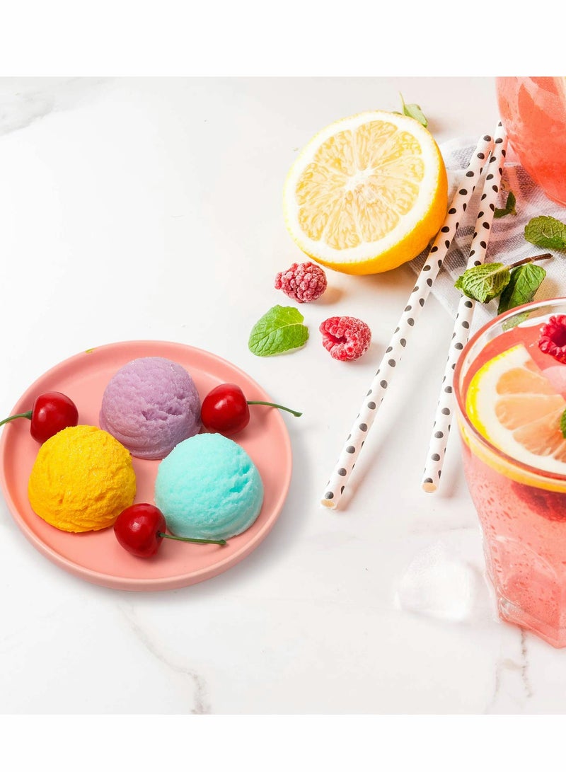 SOLARAE Ice Cream Ball Shape Molds, Silicone 3D Mold for Cookie Pastry Soap Candle Clay Aromatherapy Plaster, Wedding Cake Chocolate Dessert Pudding Mousse Decor DIY Kitchen Baking (3pcs) - Image 4