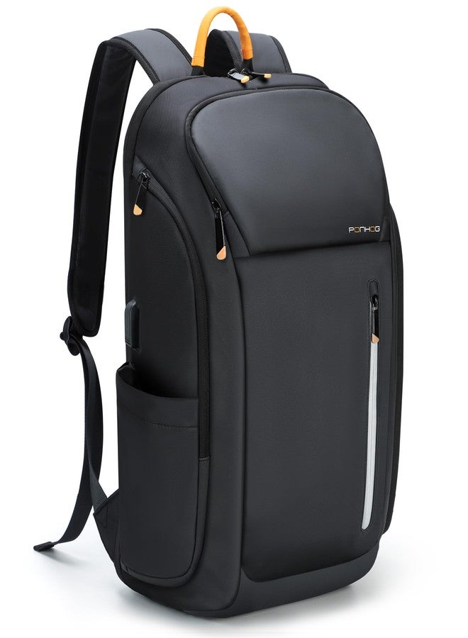 Ponhog 17 Inch Laptop Backpack for Men, Business Travel Anti-Theft Backpack with USB Charging Port, Water Resistant Computer Bag Carry On Flight Approved for Work College Weekender, Black - Image 1