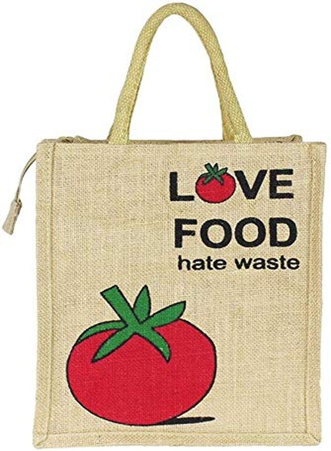 HRBS Jute Lunch Bag | Tiffin Bag | Multi Purpose Tote Bag | Hand Bag - Eco-Friendly, Reusable, | Gift | Return Gift | Large Size (34x30) - Love Food Hate Waste Pack of 3Pc- Shopping Bag - Image 2