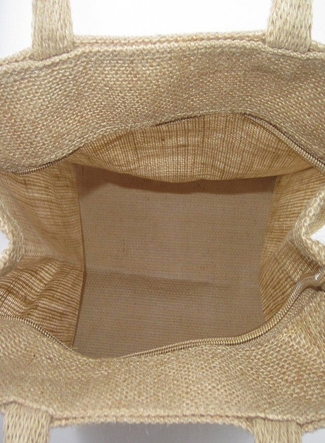 HRBS Jute Lunch Bag | Tiffin Bag | Multi Purpose Tote Bag | Hand Bag - Eco-Friendly, Reusable, | Gift | Return Gift | Large Size (34x30) - Love Food Hate Waste Pack of 3Pc- Shopping Bag - Image 5