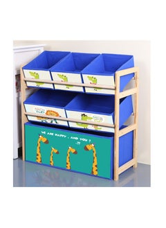 MIXDE 3-Tier Wood Free-Standing Multifunctional Deluxe Kids Toy Organizer Box Rack, Drawer organizer Rack and Home office Kitchen Storage Rack with 6 Cloth Storage Bins  - Image 1