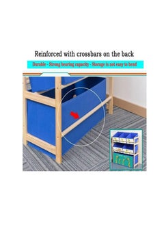 MIXDE 3-Tier Wood Free-Standing Multifunctional Deluxe Kids Toy Organizer Box Rack, Drawer organizer Rack and Home office Kitchen Storage Rack with 6 Cloth Storage Bins  - Image 3