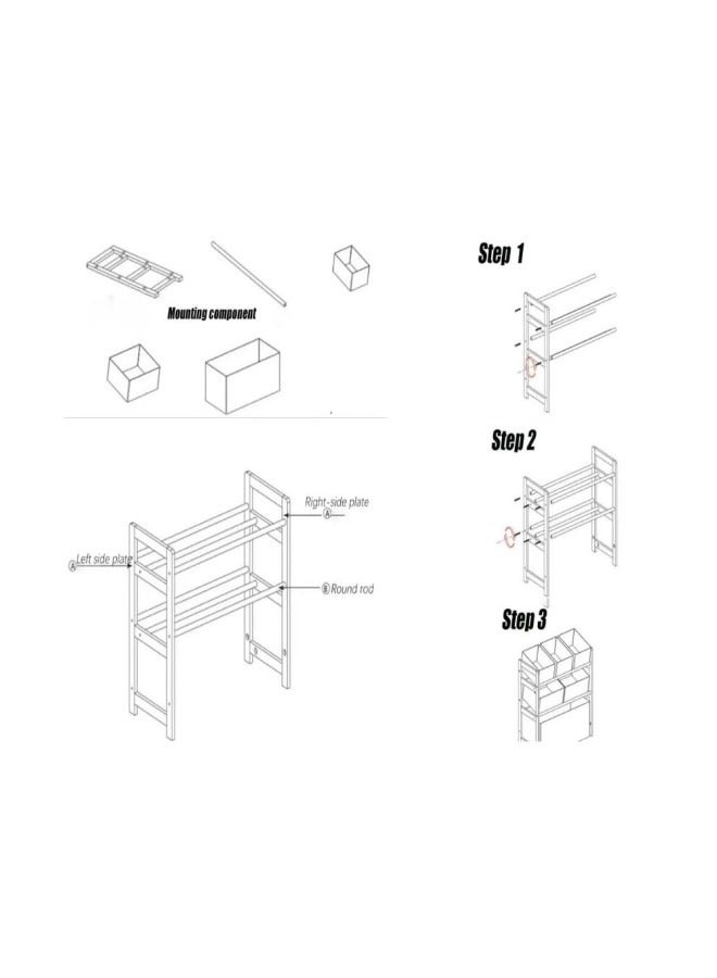 ميكسد متعددة الوظائف الفاخرة لعبة الأطفال تخزين مربع ، مربع الخشب الصلب مع 6 صناديق تخزين القماش - Image 5