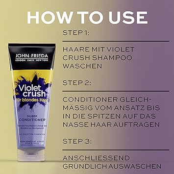 John Frieda Violet Crush for Blondes Toning Conditioner for Blonde Hair Purple Conditioner for Blondes 250 ml - Image 5
