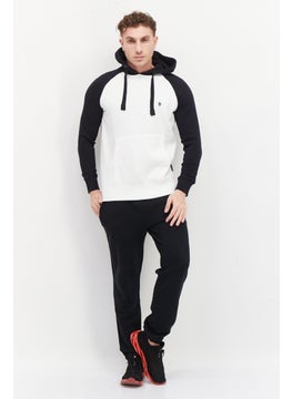 French Connection Men Long Sleeve Brand Logo Hoodie, White  - Image 4