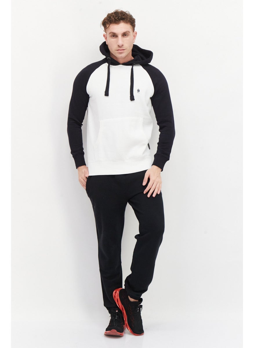 French Connection Men Long Sleeve Brand Logo Hoodie, White  - Image 4