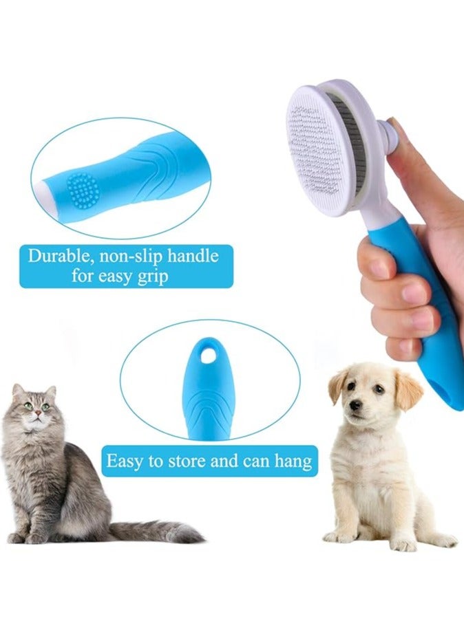 Generic Cat brush, self cleaning slicker brushes for shedding and grooming removes loose undercoat, mats and tangled hair grooming comb for cats dogs brush massage-self cleaning  - Image 2