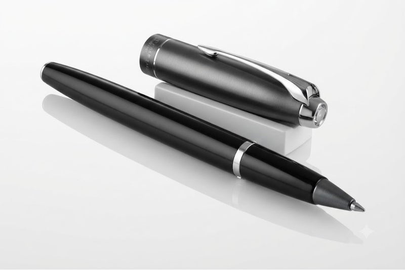 Parker 100 Cobalt Black Rollerball Pen, Silver Trim ST, Luxury Classic Vintage Collectible - Image 2