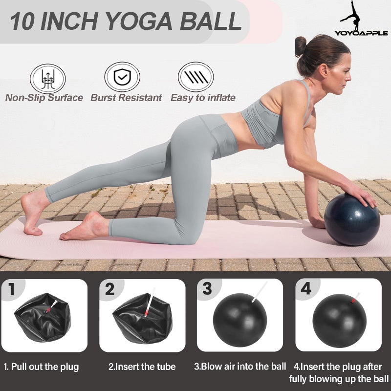 Yoyoapple at Home Pilates Essentials Kit for Women,11pcs Pilates Kit for Home Workouts Women,Pilates Kit for Home Workouts Women,Pilates Ball and Ring Set,Pilates Accessories for Home Workouts(Pink) - Image 3