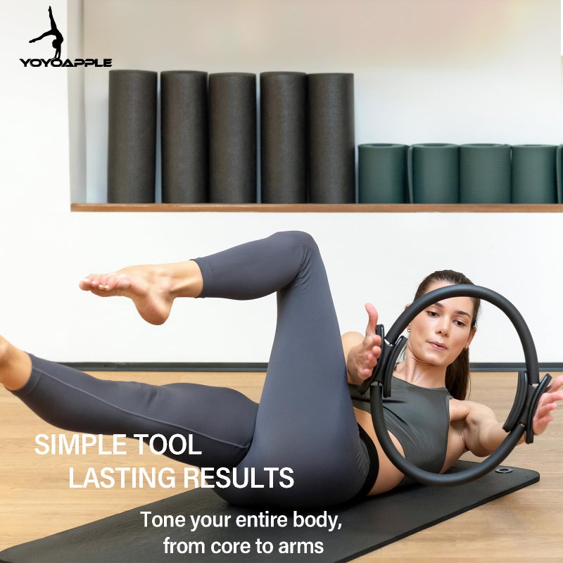Yoyoapple at Home Pilates Essentials Kit for Women,11pcs Pilates Kit for Home Workouts Women,Pilates Kit for Home Workouts Women,Pilates Ball and Ring Set,Pilates Accessories for Home Workouts(Pink) - Image 2
