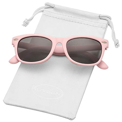 Kursan Kids Polarized Sunglasses for Boys Girls TPEE Rubber Flexible Frame Shades Age 3-10 (Pink) - Image 5