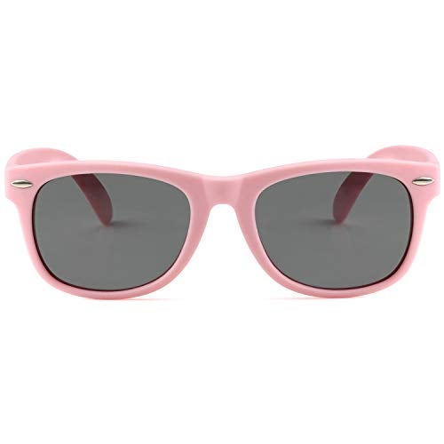 Kursan Kids Polarized Sunglasses for Boys Girls TPEE Rubber Flexible Frame Shades Age 3-10 (Pink) - Image 3