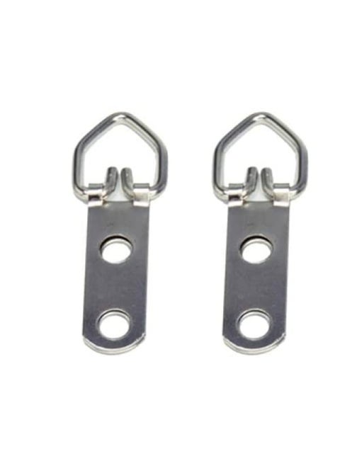 Framing Hardware Durable Iron D Ring Picture Hangers 10 Pack With Screws Rust Proof D Ring Hangers For Mounting Photo Frames Paintings And More Strong Picture Frame Hardware 2 Holes