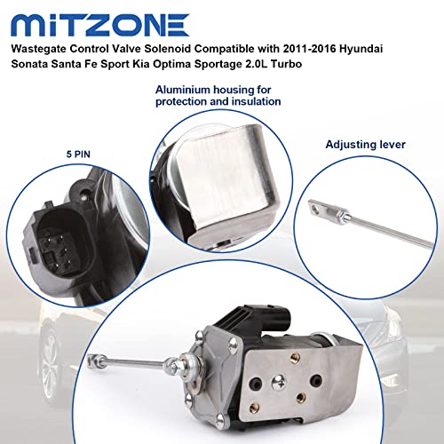 MITZONE صمام التحكم في صمام التفريغ توربو MITZONE متوافق مع 2011-2016 هيونداي سوناتا سانتا في سبورت كيا أوبتيما سبورتاج 2.0 لتر توربو استبدال 39400-2G700 - Image 4