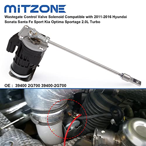 MITZONE صمام التحكم في صمام التفريغ توربو MITZONE متوافق مع 2011-2016 هيونداي سوناتا سانتا في سبورت كيا أوبتيما سبورتاج 2.0 لتر توربو استبدال 39400-2G700 - Image 5
