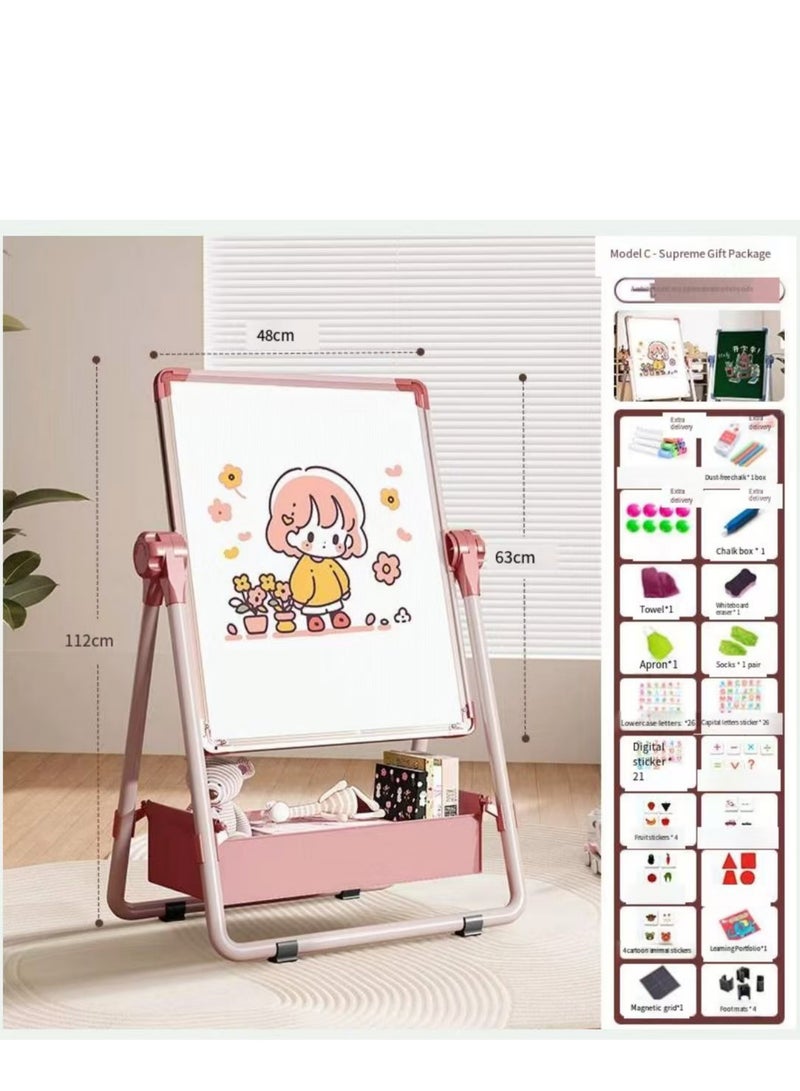 Children's drawing board, household magnetic stand type double-sided teaching small blackboard, baby watercolor painting doodle erasable whiteboard - Image 2