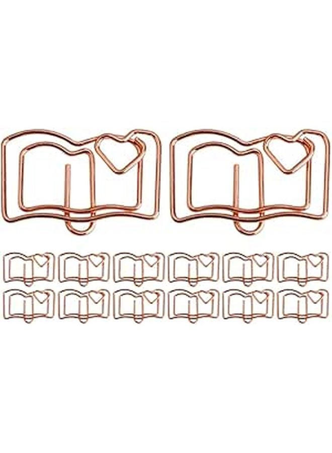 Rose Gold Decorative Paper Clips 30 Pieces for Book File Office Organization - Image 1