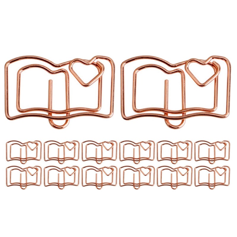 Rose Gold Decorative Paper Clips 30 Pieces for Book File Office Organization - Image 2