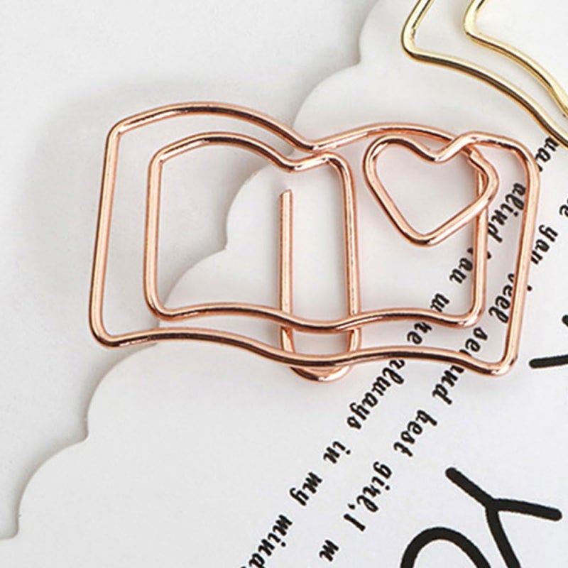Rose Gold Decorative Paper Clips 30 Pieces for Book File Office Organization - Image 5