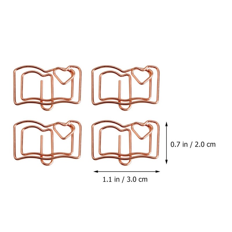 Rose Gold Decorative Paper Clips 30 Pieces for Book File Office Organization - Image 3