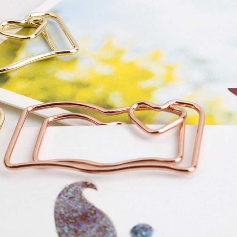 Rose Gold Decorative Paper Clips 30 Pieces for Book File Office Organization - Image 4
