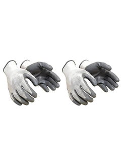 Moxtiza Moxtiza Nylon Safety Hand Gloves Anti Cut Cut Resistant Industrial Domestic Hand Gloves White Grey OR White Blue Pair of 2 