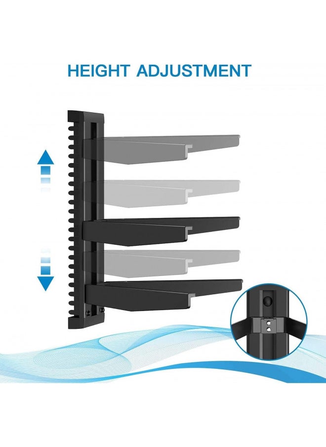 PERLESMITH Floating Wall Mounted Shelf AV Mount Shelf - Holds up to 17.6lbs - DVD DVR Component Shelf with Strengthened Tempered Glass - Perfect for DVD Players, TV Box and Cable Box, PSDSK3