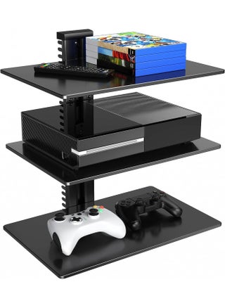 PERLESMITH Floating Wall Mounted Shelf AV Mount Shelf - Holds up to 17.6lbs - DVD DVR Component Shelf with Strengthened Tempered Glass - Perfect for DVD Players, TV Box and Cable Box, PSDSK3 - pzsku/Z9DA719A99F85C3DF7FE4Z/45/_/1728155256/92165dd5-6dd5-4156-83c8-ca5b600f8050