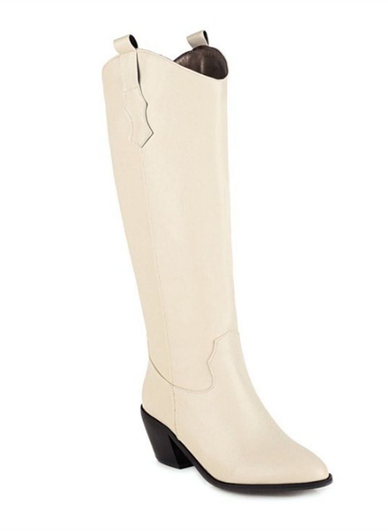 Loquat Pointy Women's Boots Beige  - Image 1