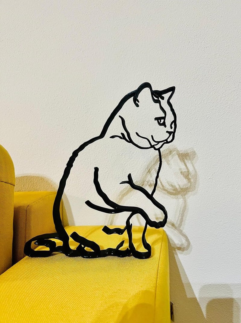EROTNGO Minimalist British Shorthair Cat Sculpture 3D Home Decor Shelf Sitter Ideal Gift for Friends Birthdays - Image 3