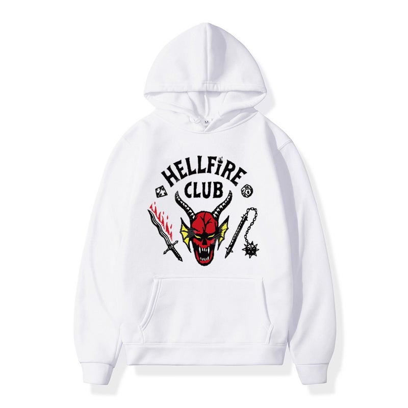 Stranger Things 4 Printed Hoodie Mens Fleece Sweatshirt Black - Image 2