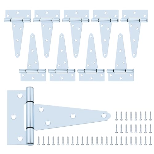 HOME MASTER HARDWARE 5 in Gate T Strap Hinges Zinc-Plated Heavy Duty T-Hinges with Screws for Sheds, Storage, Gates, and Barns(10 Pack) - Image 1