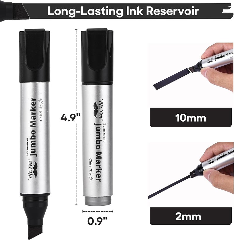 Mr. Pen - Jumbo Permanent Markers | Wide Tip, Large, Thick Permanent Markers for Canvas, Posters Board, Fabric, Window, Glass, Wood, Waterproof, Quick Dry - Image 4