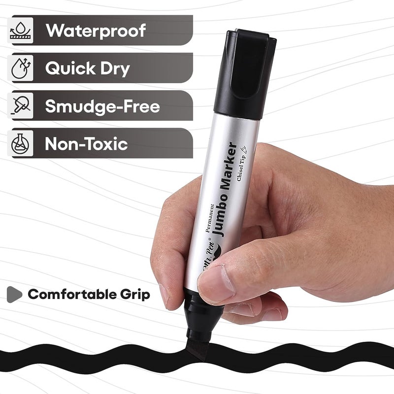 Mr. Pen - Jumbo Permanent Markers | Wide Tip, Large, Thick Permanent Markers for Canvas, Posters Board, Fabric, Window, Glass, Wood, Waterproof, Quick Dry - Image 5