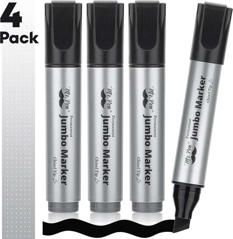 Mr. Pen - Jumbo Permanent Markers | Wide Tip, Large, Thick Permanent Markers for Canvas, Posters Board, Fabric, Window, Glass, Wood, Waterproof, Quick Dry - Image 2