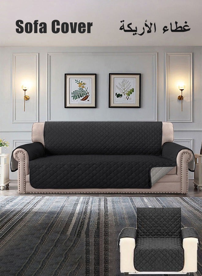 غطاء أريكة، غطاء أريكة مقاوم للماء مع أشرطة مرنة، واقي أثاث من قطعة واحدة غير قابل للانزلاق، غطاء أريكة قابل للغسل، وسادة أريكة مقاومة للتجاعيد، غطاء أريكة قابل للتمدد، غطاء أريكة قابل للعكس، غطاء أريكة لحماية الأرائك، مرن مقاوم للانزلاق بتفاصيل رائعة، نصف مقعد - Image 1